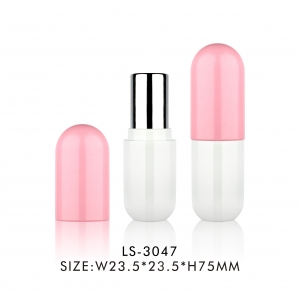 Wholesale Cosmetic Packaging Empty Lipstick Tube Plastic Lipstick Container Capsule Shape Lipstick Tube