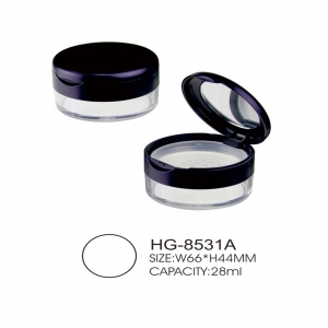 Square plastic cosmetic jar rotating sifter loose power jar packaging compact with net sifter
