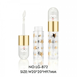 New Arrival Quicksand Filling Glitter Cap Cylinder Lip Gloss Tube Cute Lip Gloss Packaging Container