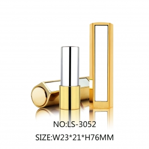 Hot Selling Luxury Gold Pressed Type Lipstick Tube with Mirror for Cosmetic Packaging