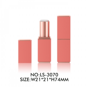 High End Frosted Orange Simple Square Lipstick Tube Cosmetic Tubes for Liquid Lipstick Packaging