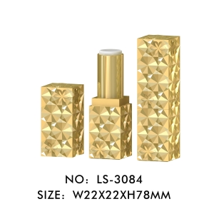 Hot Sale Custom Square Empty Gold Lipstick Container with Customized Pattern