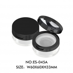 Custom Plastic Empty Round Loose Powder Cosmetic Packaging with Sifter and Mirror