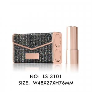 High Class Glitter Leather Finishing 2 in 1 Lipstick Case Empty Flap Shaped Listick Containers