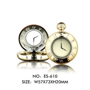 Classcical Pocket Watch Shape Round Plate Eyeshadow Case Blush Case Cosmetic Packaging