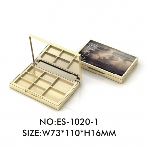 High Class Golden Rectangle 8 Colors Eyeshadow Case Cosmetic Packaging