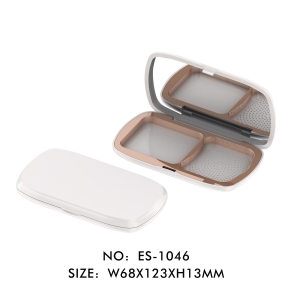 New Arrival 2 Color Highlighter Case Custom Duo Color Blush Packaging Container witth Mirror