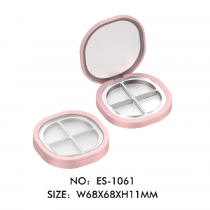 Hot Selling Oval Shaped 4 Colors Empty Private Label Eyeshadow Palette Packaging