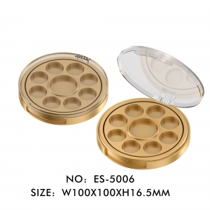 New Design Exclusive Patent Round Disk Shaped Rotary 9 Colors Eye Shadow Palette Packaging Case