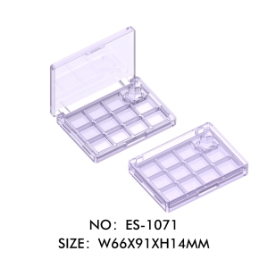 Rectangular AS Material Clear Empty Eyeshadow Palettes Case 12 Colors Transparent Eye Shadow Case Packaging