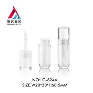 New transparent circular lip gloss tube cosmetic packaging