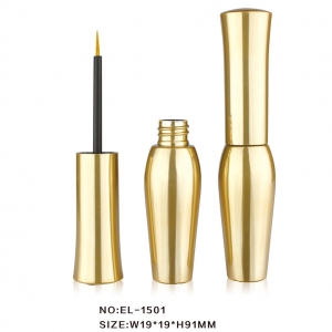 Wholesale Price Elegant Golden Empty Plastic Liquid Eyeliner Tube Packaging