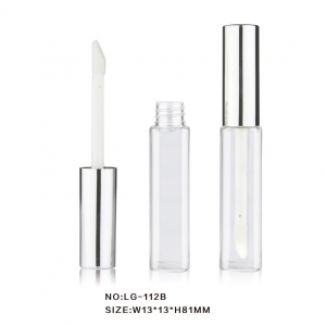 New Style Round Lip Square Bottle Plastic Lip Gloss Tube For Cosmetic Packaging