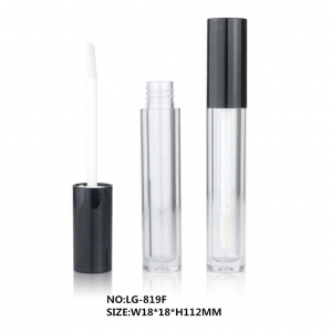 Classical Cylinder Lipgloss Container Round Plastic Lip Gloss Tube For Cosmetic Packaging