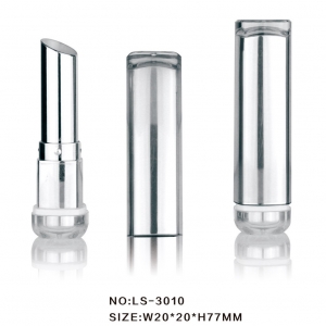 High Quality Clear Top Square Plastic Metallized Silver Lipstick Tube Packaging for Cosmetics