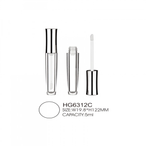 plastic cosmetic packaging cylinder round pure clear lipgloss tubes custom logo transparent empty clear lip gloss tubes wands