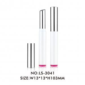 OEM Plastic Round Lipstick Bottles Silver White Lipstick Pen Packaging Tube