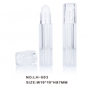 Wholesale Price Clear Square Roll on Bottle with Plastic Roller Ball for Lip Oil Packaging