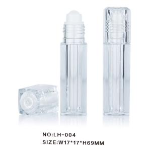 High Quality Mini Lip Oil Clear Plastic Roller Bottle with Plastic Lid