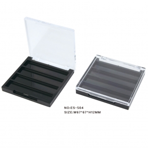 Competitive Price Empty Black 4 Wells Palette Eye Shadow Packaging with Clear Lid