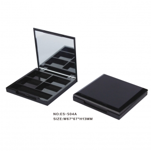 Brand New 4 Color Square Eye Shadow Palette Packaging Black 4 Wells Palette Eye Shadow Packaging