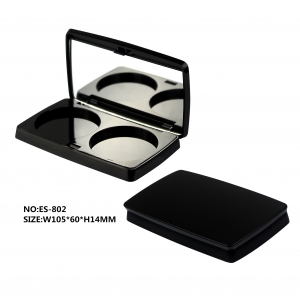 New Style Black 2 Wells Palette Eye Shadow Packaging On Sale