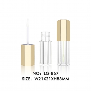 Popular Custom Luxury Gold Hexagonal Lip Gloss Container for Cosmetic Packaging