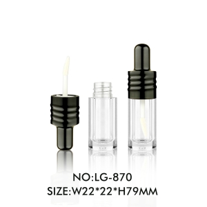 Wholesale Cute Clear Plastic Lip Gloss Bottles Lipgloss Wand Tubes with Black Cap