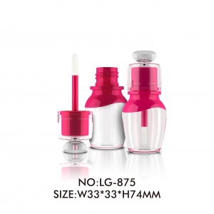 Hot Selling Wine Spirit Bottle Shaped Empty Lip Gloss Containers Liptint Makeup Case with Lipgloss Brush
