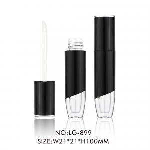 Custom Round Transparent Liptint Bottle Lipgloss Tube with Brush Make Up Containers