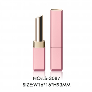 New Arrival Square Pearlescent Pink Luxury Lipstick Tube Lip Balm Container Cosmetic Packaging