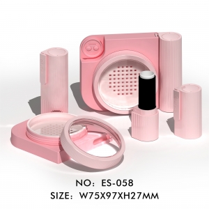 New Design 2 in 1 Camera Shaped Loosed Powder Case x Lipstick Tube Unique Cosmetic Packaging