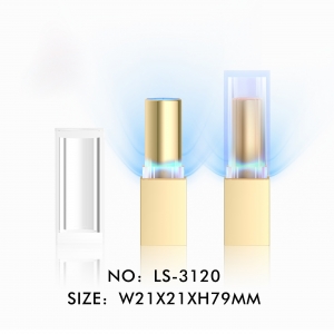 New Design Clear Top Luminous Square Lipstick Tube Cosmetic Empty Lipstick Case with Led