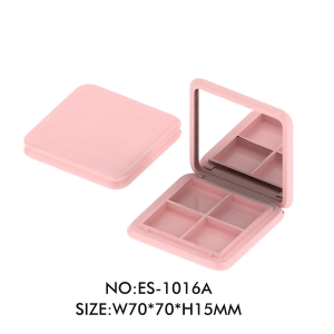 New Arrival Matte Pink Square 4 Colors Eyeshadow Case 4 Wells Eye Shadow Packaging Container