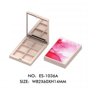 High Quality 6 Grids Eye Shadow Palette Packaging with Leather Finishing Cap