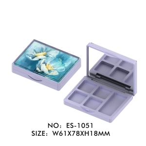 Fashion Hot DIY Pattern Square 4+1 Color Eyeshadow Case Blush Makeup Container