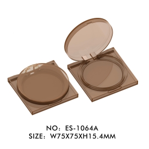 Popular Custom Square Transparent Pressed Powder Jar with Round Cap for Cosmetic Packaging