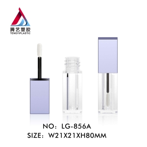 New Square Lip Gloss Packaging Tube With Brush Cosmetic Empty Clear Lip Gloss Case