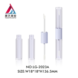 Double sided lip gloss tube packaging cosmetic container