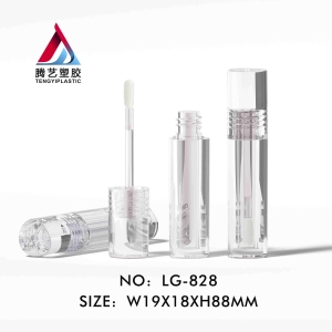 Triangle-shaped solid transparent lip gloss tube