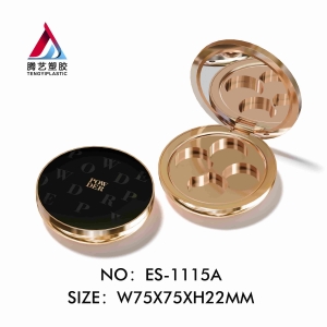 Circular 4-color eyeshadow palette packaging