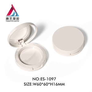Round single-color blush powder compact packaging