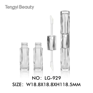 Double sided wavy PETG lip gloss tube lipgloss packaging