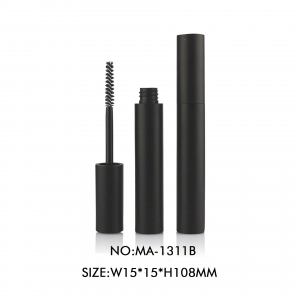New Arrival Matte Black Cylinder Shape Empty Mascara Container Plastic Cosmetic Tube
