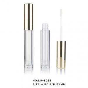High Class Clear Gold Lip Gloss Tube Plastic Cosmetic Tubes Transparent Lip Gloss Containers 
