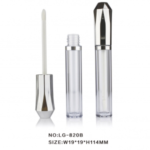 Luxury Silver Color Plastic Cosmetic Tubes Lip Gloss Containers Tube Liptint Bottle with Applicator