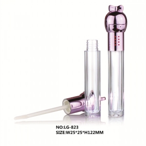 New Arrival Doll Shaped Lid Metallized Spray Lip Gloss Tubes Cosmetic Packaging