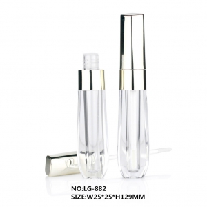Eco Friendly Golden Clear Tube for Lip Gloss Container Wholesale Lipgloss Tube with Applicator