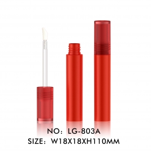 Round Transparent Empty Liquid Lip Gloss Tube Case with Applicator For Custom Cosmetic Packaging