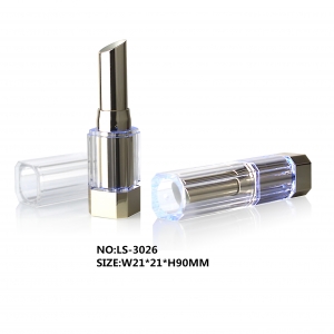 High Quality Clear Cap Metallized Bottle Empty Square Lipstick Makeup Tube Packaging